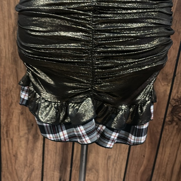 Gold and Plaid Halter Dress women’s Size Small - Picture 7 of 8